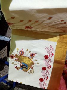 Kerala Embroidery Saree
