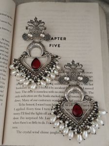German Silver Beaded Earrings