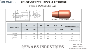 Copper Dome Nose Resistance Welding Electrodes