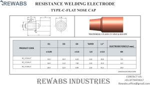 Copper Flat Nose Resistance Welding Electrodes