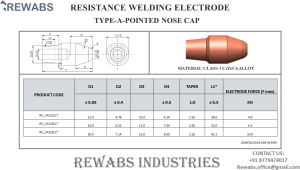 Copper Pointed Nose Resistance Welding Electrodes