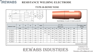 Dome Nose Resistance Welding Electrode