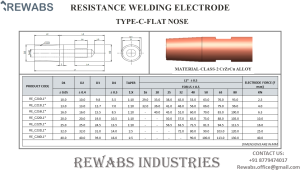 Flat Nose Resistance Welding Electrodes