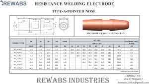 Pointed Nose Resistance Welding Electrodes