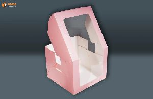 10x10x8 Tall Window Cake Box Peach