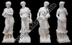 White Marble Women Statues