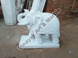 White Marble Elephant Statue