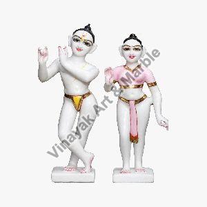 Marble Iskcon Radha Krishna Statue