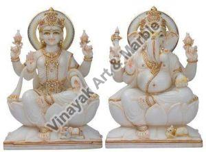 Marble Laxmi Ganesh Statue