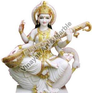 Marble Saraswati Mata Statue