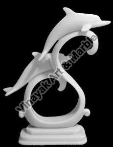 Marble White Dolphin Garden Sculpture
