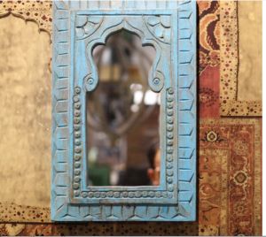 Vintage Wooden Jharokha Mirror For Wall Decor