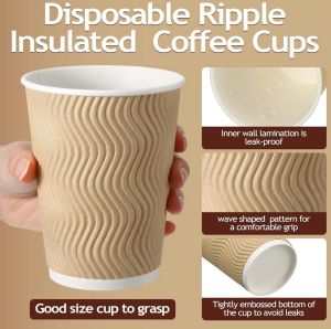 Disposable Ripple Insulated Coffee Cup