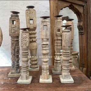 Vintage Wooden Candle Stand