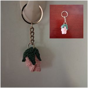 Crochet Rose Keychain
