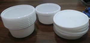 250 Ml White Plastic Round Food Container