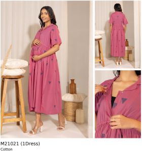 Stylish Cotton Printed Maternity Kurti