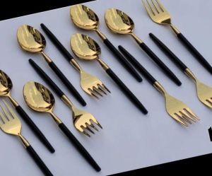 Elegant SS Gold Plated Spoons