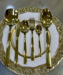 Opulent Gold Plated Dining Spoon Set