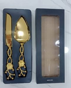 Polished SS Cake Server Set
