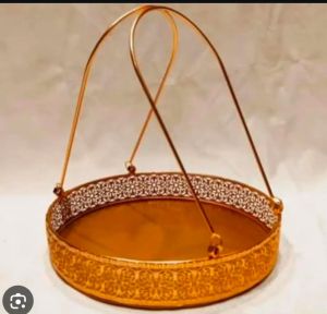 Round Gold Plated Fruit Basket