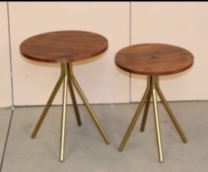 Round Golden Bar Table