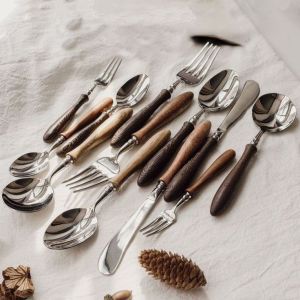 SS and Mango Wood Kitchen Spoon