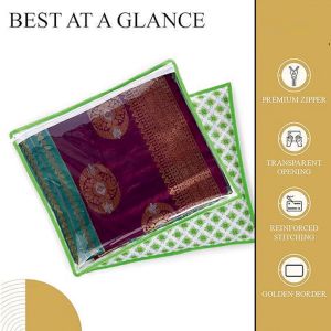 10 Pcs Combo Green Non Woven Plain Saree Cover