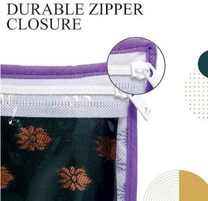 10 Pcs Combo Purple Non Woven Plain Saree Cover