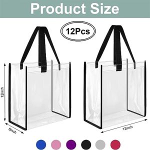 12 Pcs Combo Transparent PVC Shopping Bag