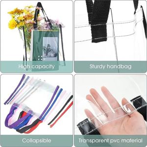 12 Pcs Combo Transparent PVC Shopping Bag