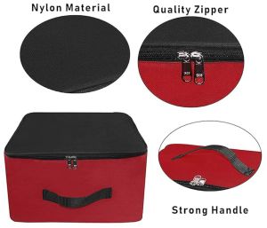 2 Pcs Combo Black & Red Nylon Wardrobe Storage Bag