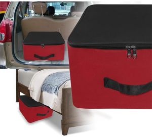 2 Pcs Combo Black & Red Nylon Wardrobe Storage Bag