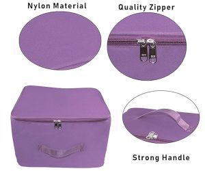 2 Pcs Combo Purple Nylon Wardrobe Storage Bag