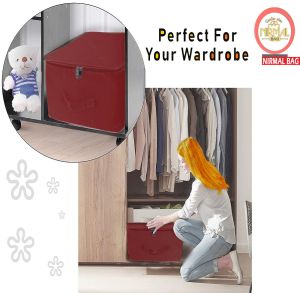 2 Pcs Combo Maroon Nylon Wardrobe Storage Bag