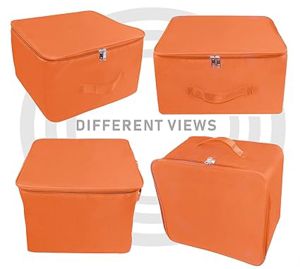 2 Pcs Combo Orange Nylon Wardrobe Storage Bag