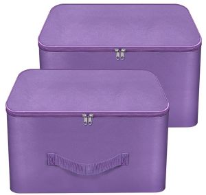 2 Pcs Combo Purple Nylon Wardrobe Storage Bag