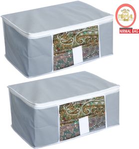 3 Pcs Combo Grey Plain Storage Bag