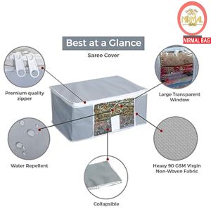 3 Pcs Combo Grey Plain Storage Bag