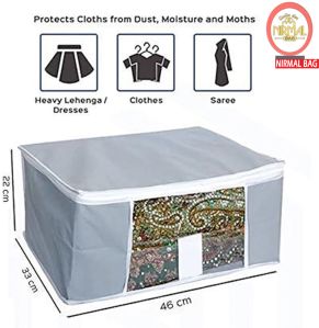 3 Pcs Combo Grey Plain Storage Bag