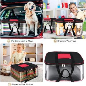 5 Pcs Combo Black & Red PVC Storage Bag