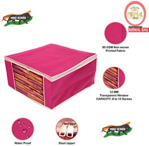 5 Pcs Combo Pink Plain Storage Bag