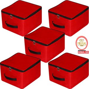 5 Pcs Combo Red Nylon Storage Bag