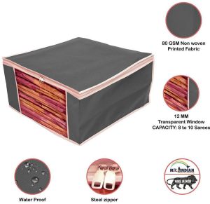 6 Pcs Combo Grey Plain Storage Bag