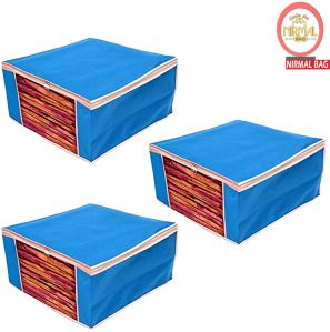 6 Pcs Combo Blue Plain Storage Bag