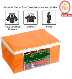 6 Pcs Combo Orange Plain Storage Bag