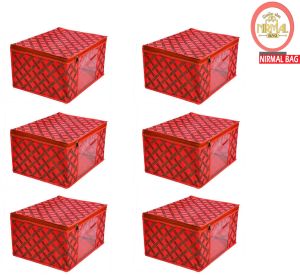 6 Pcs Combo Red Printed Storage Bag