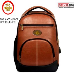 Rexine Dark Brown School Backpack