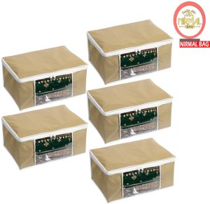 3 Pcs Combo Beige Plain Storage Bag