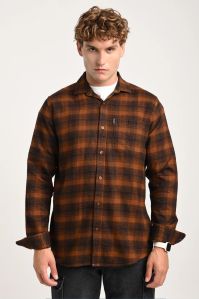 Brown Plaid Check Shirt